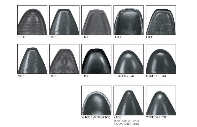 Tony Lama Toe Chart